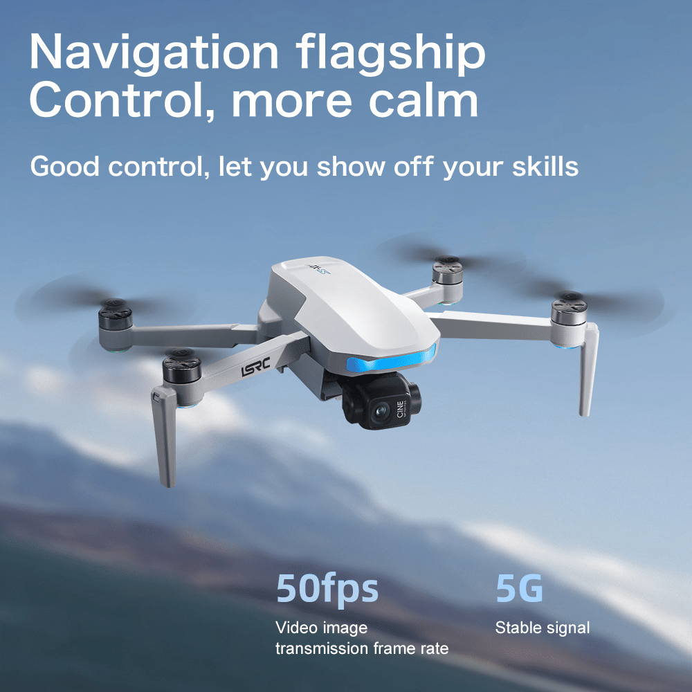 S-X1 GPS Drone, 20-30 Minute Flight, Dual HD 50fps Cameras, 3-Axis Gimbal, 5MP Stabilized Images, Auto Low Power Return, Large Screen Remote