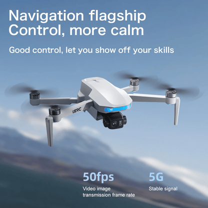 S-X1 GPS Drone, 20-30 Minute Flight, Dual HD 50fps Cameras, 3-Axis Gimbal, 5MP Stabilized Images, Auto Low Power Return, Large Screen Remote