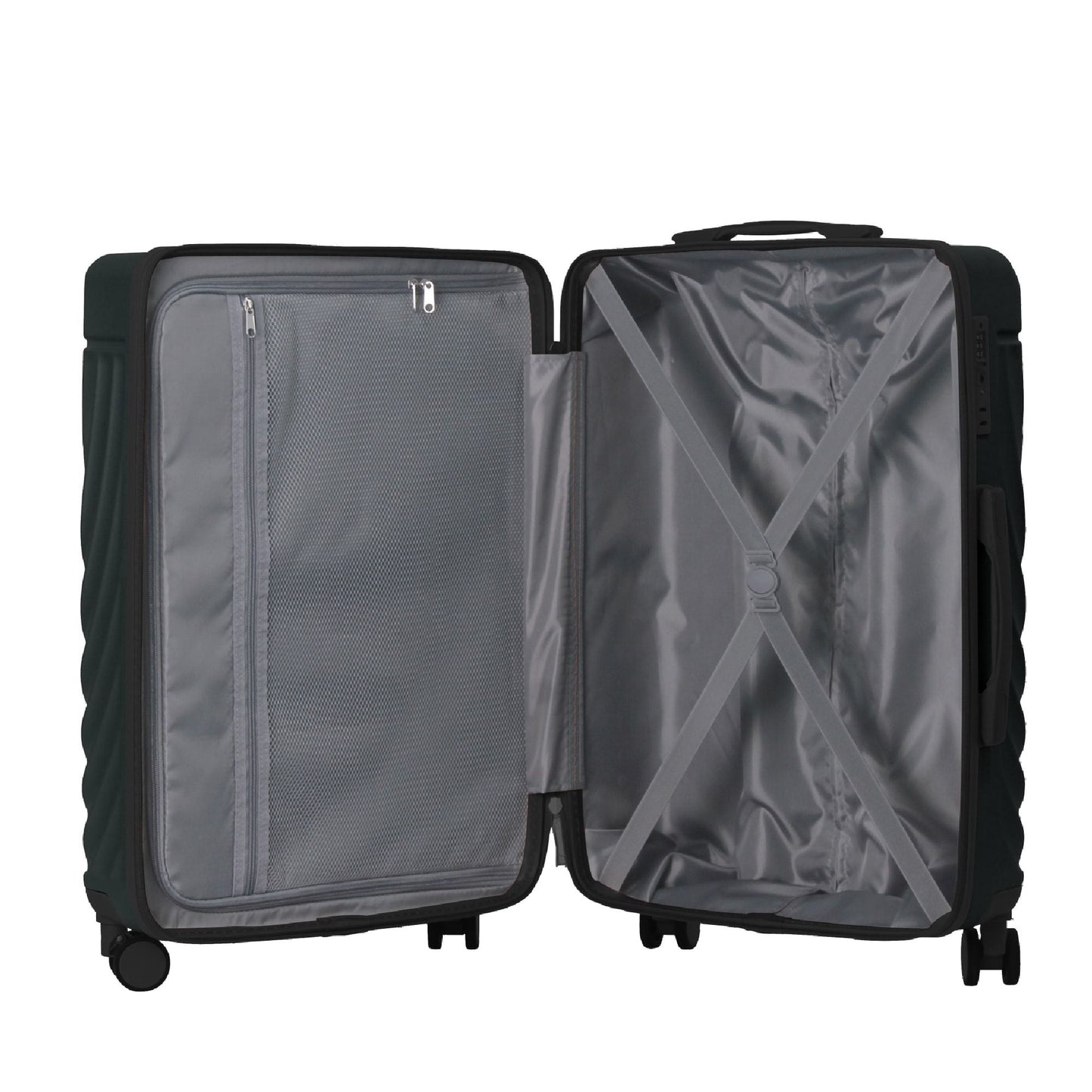 Luggage Sets ABS Hardshell 3pcs Luggage, Lightweight Durable Suitcase sets Spinner Wheels Suitcase with TSA Lock 20''24''28'' Available(Dark Green)