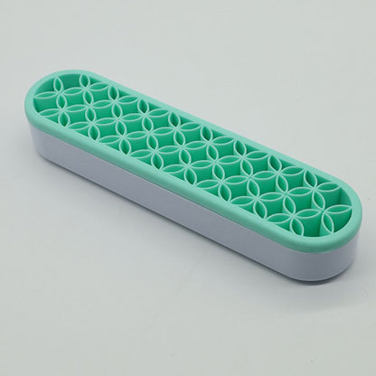 1pc Silicone Makeup Brush Holder, Silicone Makeup Brush Organizer, Multipurpose Nail Brush Organizer Storage For Sewing Craft Tools, Painting Pen Brushes, Nail Clipper