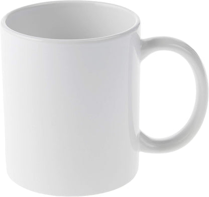 Beveled Blank, Ceramic-Coated, Dishwasher & Microwave Safe Mug to Decorate, Mug Press & Infusible Ink Compatible,12 Oz Sublimation, Ideal for Crafts and Printing, 2 Count, White