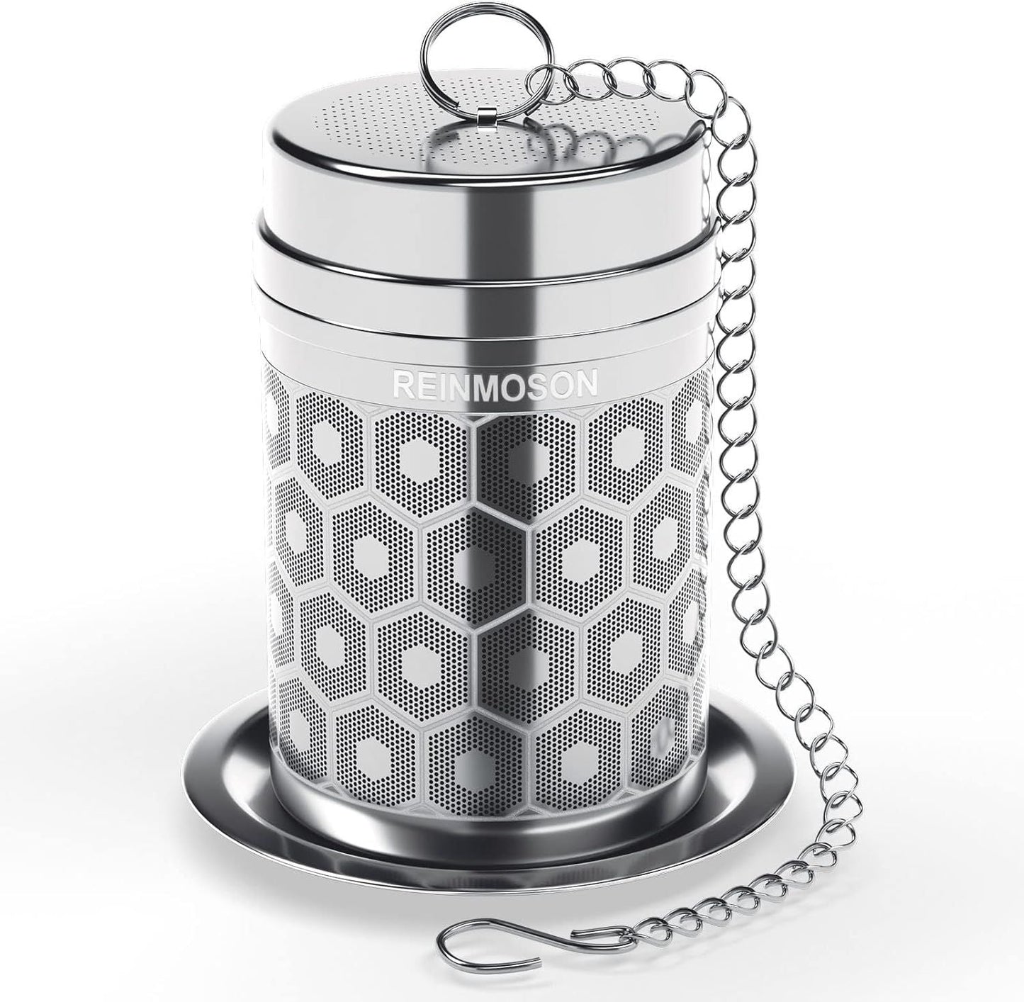 Tea Strainers for Loose Tea, Extra Fine Mesh Tea Infuser, 304 Stainless Steel & Updated Slim Threaded Lid, Loose Leaf Tea Steeper for Black Tea, Rooibos, etc