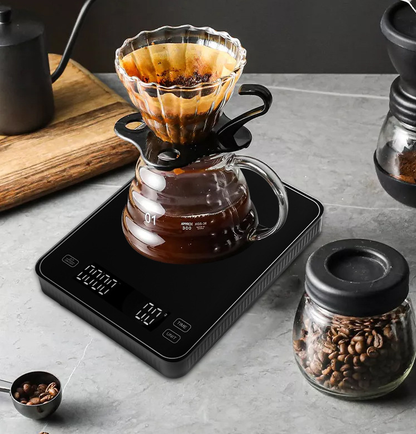 Electronic balance scale.  Commercial electronic scale 3000g, coffee timing scale