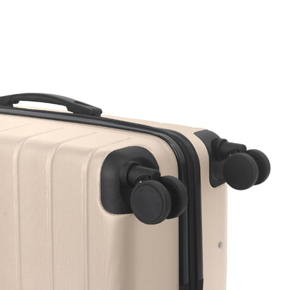 Luggage Sets ABS Hardshell 3pcs Luggage, Lightweight Durable Suitcase sets Spinner Wheels Suitcase with TSA Lock 20''24''28'' Available(Beige)