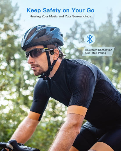 Sport Wireless Bone Conduction Earphones – Open-Ear Safety Design, IPX6 Sweat-proof, 8 Hrs Call