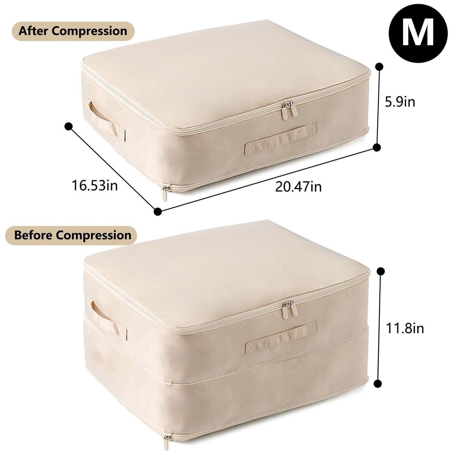 Large Foldable Storage Bag For Comforter Quilt Blanket Clothes Pillows Beddings Self Compression Organizer For Duvet Closet Storage Containers With Dual Zippers