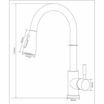 Sink Faucet Pull Down Sprayer Brushed Nickel Kitchen Faucet Single Level Stainless Steel Kitchen Sink Faucets for RV, Dorm, Kitchen