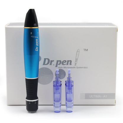 Dr. Pen A1-W Ultima Electric Derma Pen Stamp Auto MicroNeed1e Roller 2x 12Pin Cartridges