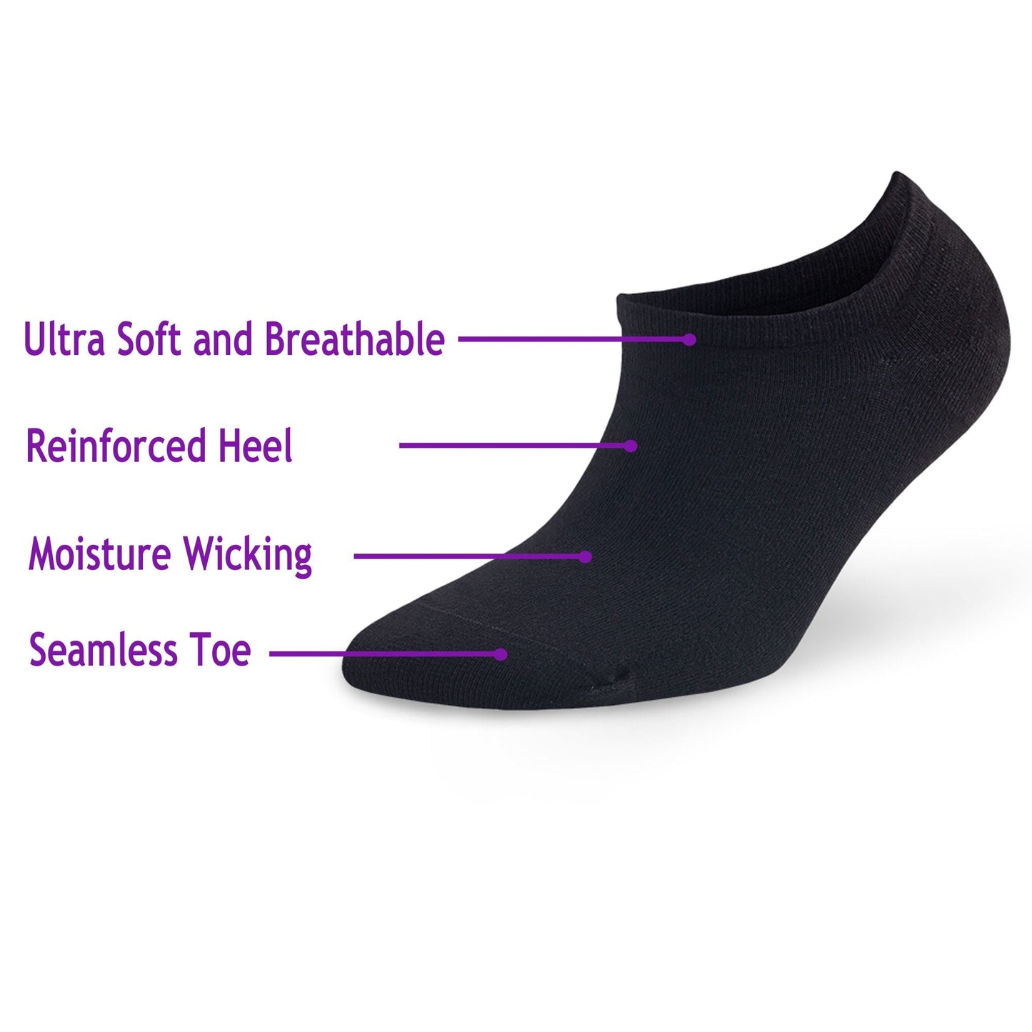Bamboo Sneaker Socks for Men 6 Pairs No Show Soft Casual Breathable Sneaker Socks