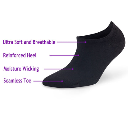 Bamboo Sneaker Socks for Men 6 Pairs No Show Soft Casual Breathable Sneaker Socks