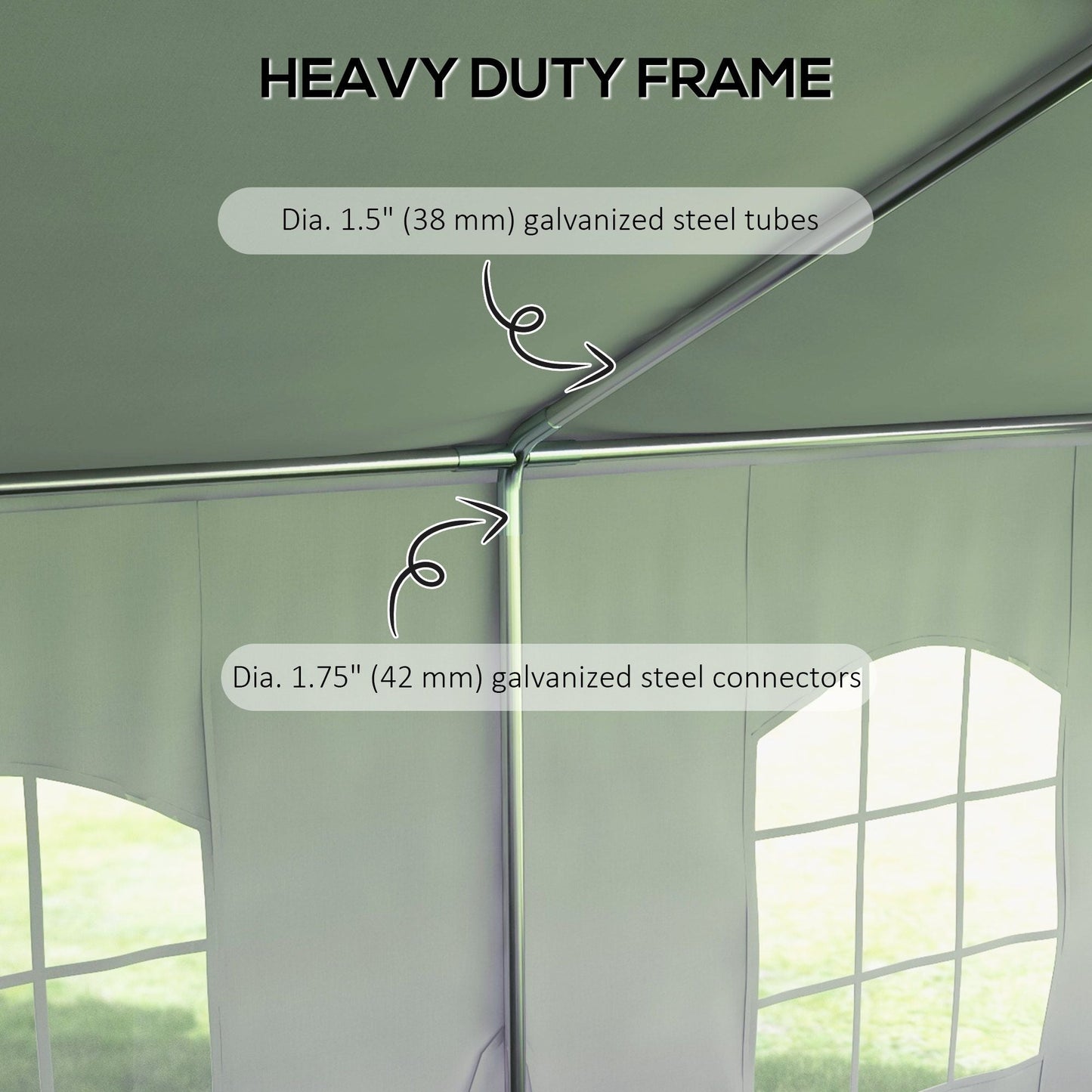 Heavy Duty Party Tent, 19.5' x 39' Large Sun Shade Canopy Tent for Parties, Wedding, Events, BBQ Grill, White
