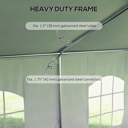 Heavy Duty Party Tent, 19.5' x 39' Large Sun Shade Canopy Tent for Parties, Wedding, Events, BBQ Grill, White