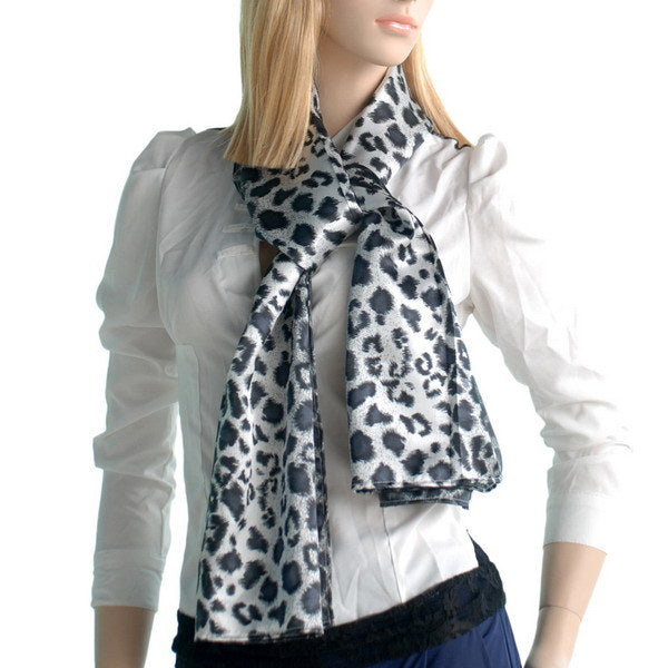 Blando Elegant Stylish Leopard Design Natural Silk Scarf/Wrap/Shawl(Small)