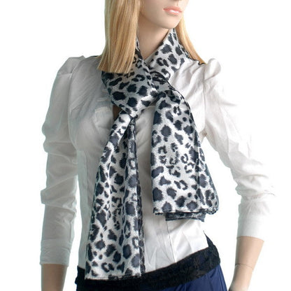 Blando Elegant Stylish Leopard Design Natural Silk Scarf/Wrap/Shawl(Small)