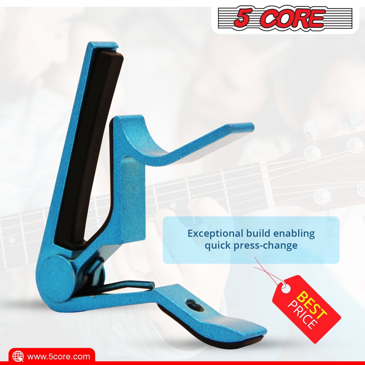 5Core Guitar Capo Acoustic Clip Guitar String Instrument Clamp Fret Electric Guitar Accessories Kapo Guitar Neck CAPO BLUE
