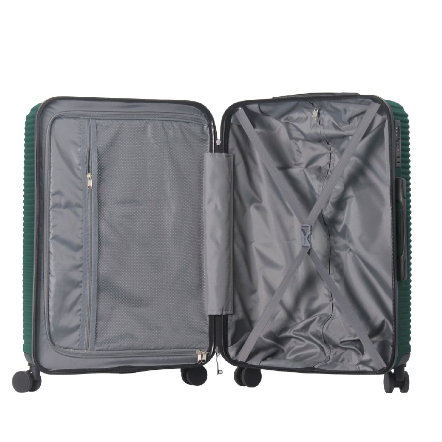 Luggage Sets ABS Hardshell 3pcs Luggage, Lightweight Durable Suitcase sets Spinner Wheels Suitcase with TSA Lock 20''24''28'' Available(Dark Green)