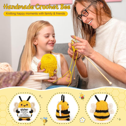 Sister Gifts for Christmas, Sister Birthday Gift, from Sis/Brother, Unique Stocking Stuffer for Women Sis Valentines Mothers Day for Her, Funny Easer Decorations, Cute Handmade Bees