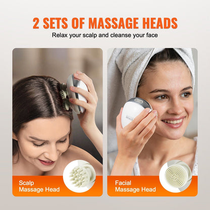 Rechargeable VEVOR Electric Scalp Massager with Heat - Waterproof Head Massager for Hair Growth & Stress Relief