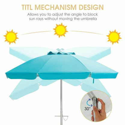 6.5 Feet Beach Umbrella with Carry Bag without Weight Base