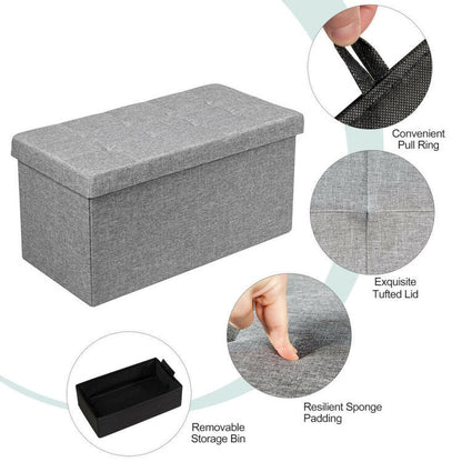 31.5 Inch Storage Ottoman Footrest with Removable Storage Bin