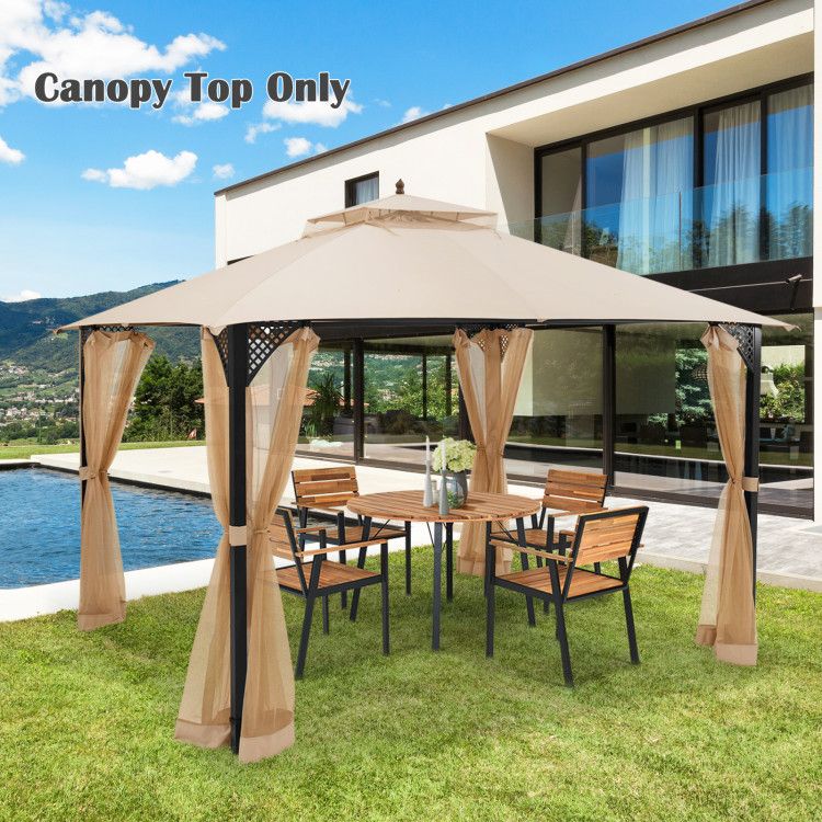 10 x 12 Feet Gazebo Replacement Top with Air Vent and Drainage Holes