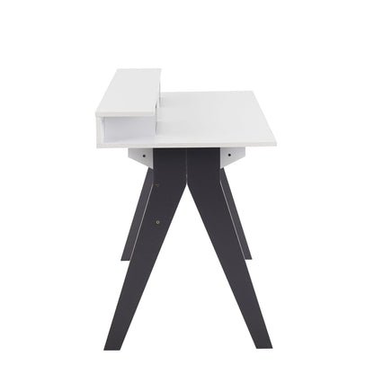 Wishbone Contemporary Desk in Grey and White Wood by
