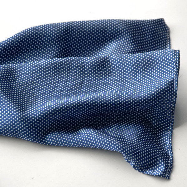 Blando Dark Blue Small Cute Dot Design Campus Style Silk Scarf/Wrap/Shawl(Large)