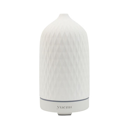 YUEMI Zen Breeze Essential Oil Diffuser Ultrasonic Aromatherapy Diffuser 160ml Ceramic Stone Aroma Diffuser with 7 Colors LED Night Light 4 Timer Setting and Waterless Auto Shut Off