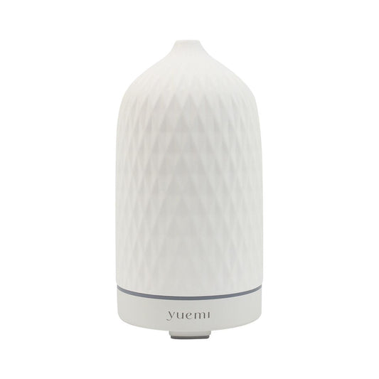 YUEMI Zen Breeze Essential Oil Diffuser Ultrasonic Aromatherapy Diffuser 160ml Ceramic Stone Aroma Diffuser with 7 Colors LED Night Light 4 Timer Setting and Waterless Auto Shut Off