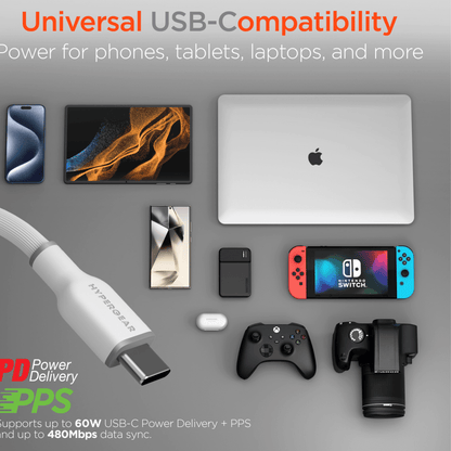HyperGear Flexi PRO USB-C to USB-C Cable 10ft Black