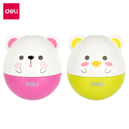 Deli Pencil Sharpener Small Pencil Sharpener Primary School Students Use Portable Small Pencil Sharpener Mini Small Durable Candy Color