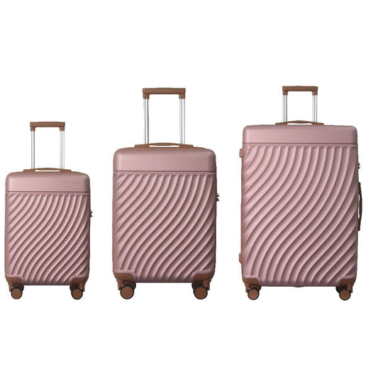 Luggage Sets ABS Hardshell 3pcs Luggage, Lightweight Durable Suitcase sets Spinner Wheels Suitcase with TSA Lock 20''24''28'' Available(Rose Gold )