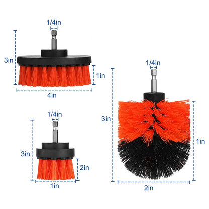 3Pcs/Set Drill Brush Power Scrubber Cleaning Brush for Car Carpet Wall Tile Tub Cleaner Combo