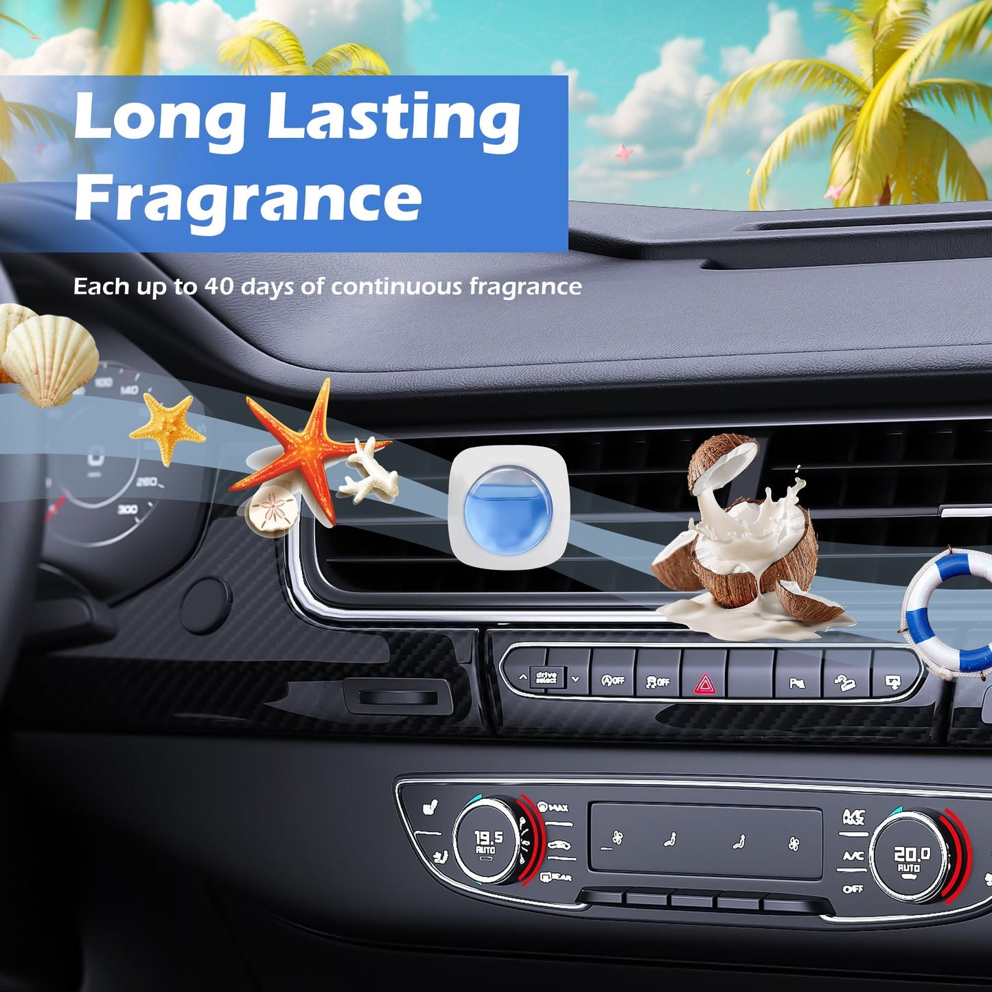 3 Pack Car Air Fresheners - Long Lasting Vent Clips For Men & Women, 3 Pack Up To 90 Days Fits All Car Refresher Odor Eliminator, New Car Scent Variety Pack