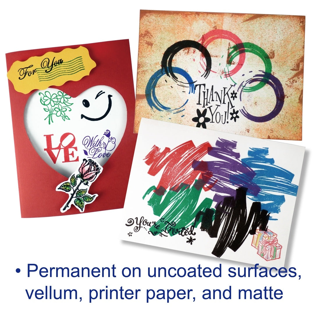 Ink Pads for Rubber Stamps;  Rubber Stamps Pads- Permanent;  Waterproof;  Stamp Pads for Card Making;  Scrapbooking Supplies;  Christmas Ink Stamps;  Hand Stamp Ink Pad;  Non-Toxic (5 Ink Pad Bundles)