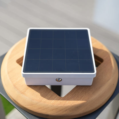 16.81"/12.01"H Outdoor lighting Aluminum Solar LED Lantern with Teak, USB Charging