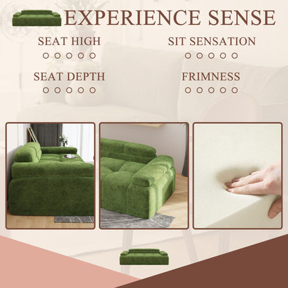 Modern Sofa Bed,Velvet Sleeper Couch,3 Seater Tufted Sofa,And Adjustable Backrests For Small Spaces, Living Room, Bedroom