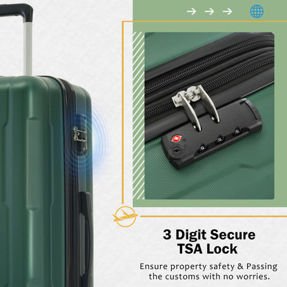 2 Piece Luggage Set with Bags Expanable Spinner Wheels ABS Lightweight Suitcase with TSA Lock 20inch+28inch