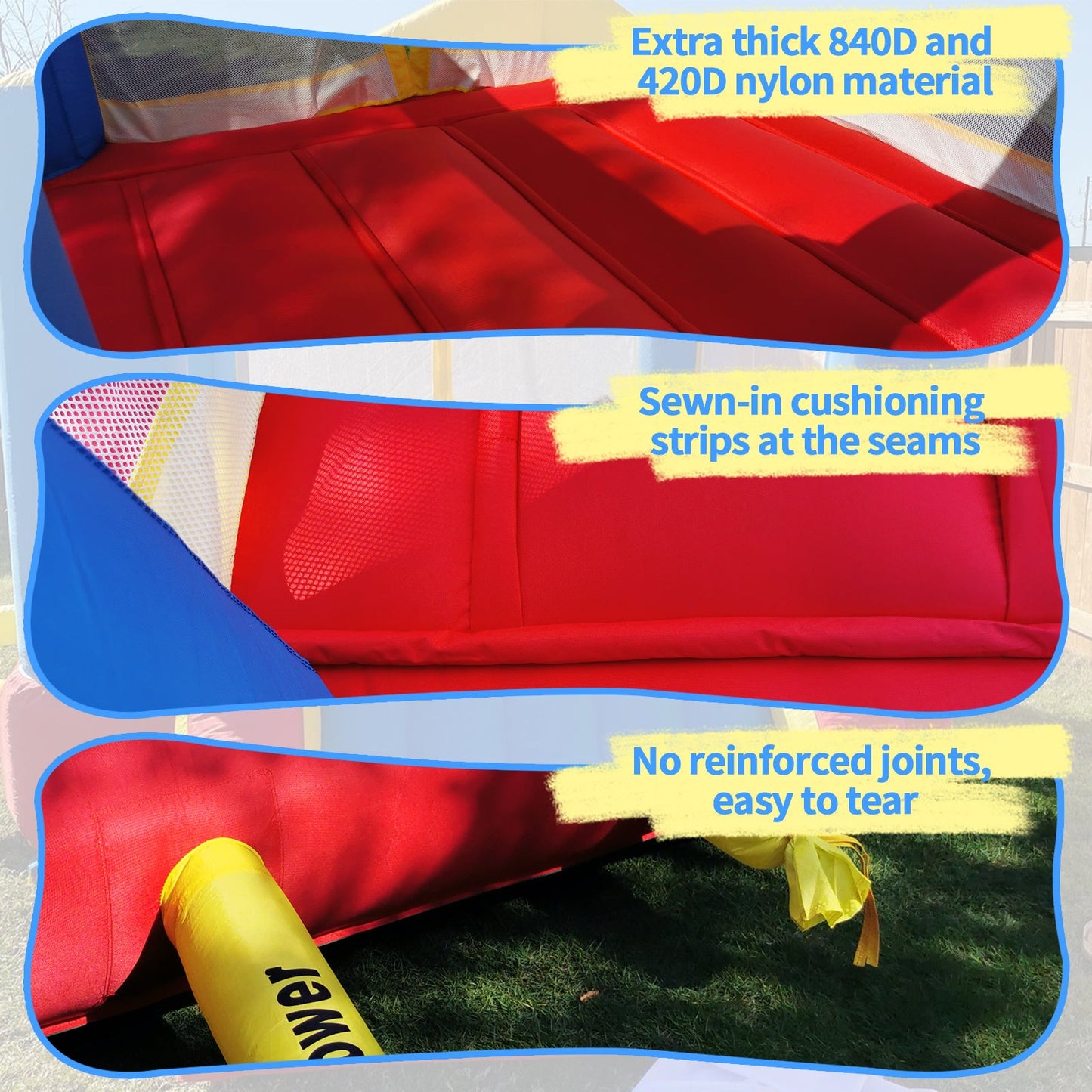 YARD Bounce House Inflatable Bounce House with Basketball Hoop Royal Bouncer for Kids, Outdoor Bouncy House, Durable Seam Forced Buffer Strips, Big Slide, 12 x 9 x 8 ft H, w/ UL Certified Air Blower