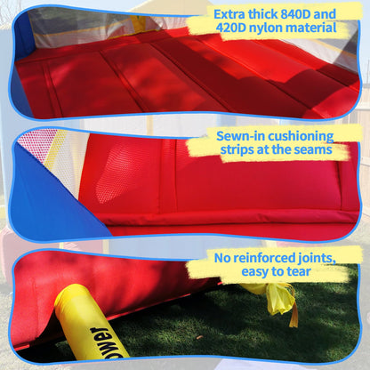 YARD Bounce House Inflatable Bounce House with Basketball Hoop Royal Bouncer for Kids, Outdoor Bouncy House, Durable Seam Forced Buffer Strips, Big Slide, 12 x 9 x 8 ft H, w/ UL Certified Air Blower