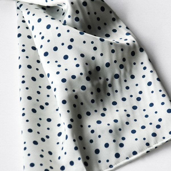 Blando White Background Little Black Dots Douce Extremely Soft Silk Scarf/Wrap/Shawl(Small)