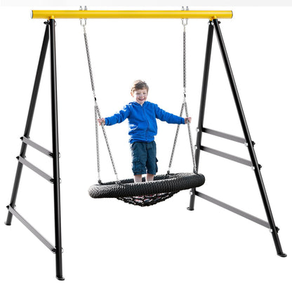 Metal Swing Stand Swing Sets for Backyard,Powder Coated Swing Frame of Swing Set with Extra Side Bars,880 Lbs Heavy-Duty A-Frame Outdoor Swing Fits Swing Chair,Porch Swing