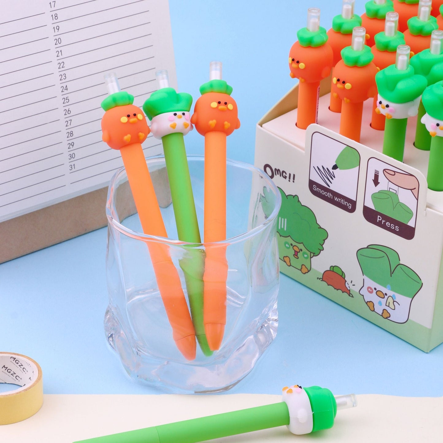 2pcs Vegetable-Shaped Mechanical Pencils. No Sharpening ! Inkless Pencil - Perfect For School & Office!