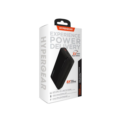 HyperGear 20000mAh 20W PD + USB Power Bank Black