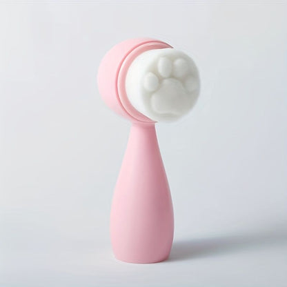 Double-Sided Silicone Face Brush with Soft Bristles for Exfoliating and Massaging Skin Care - Cute Cat Paw Design for Facial Cleansing and Makeup Removal