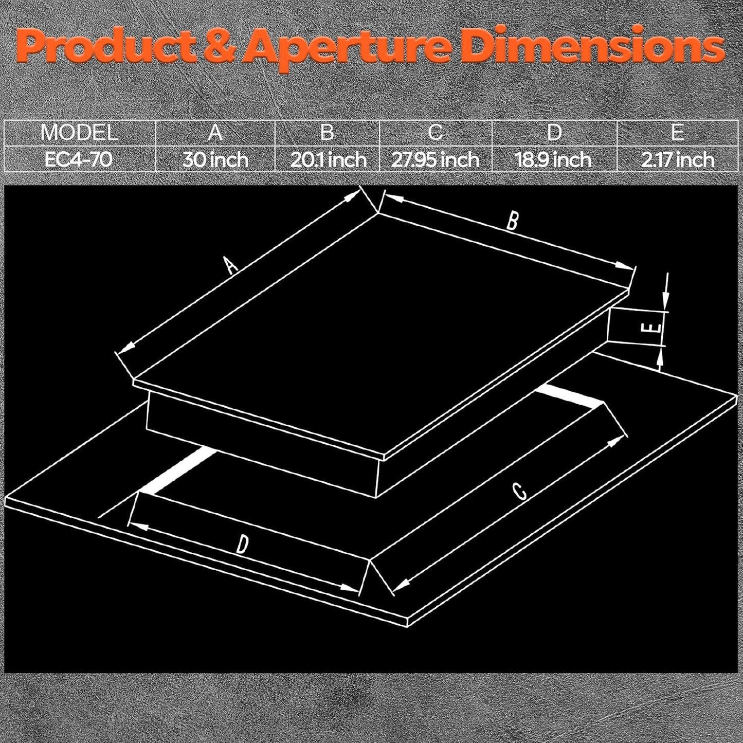 Ramblewood 4 Burner 30" Electric Cooktop, EC4-70, 7200W