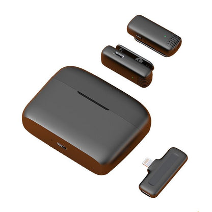 Cross border new wireless lavalier microphone with charging chamber; mobile phone live broadcast; outdoor recording; noise reduction radio microphone