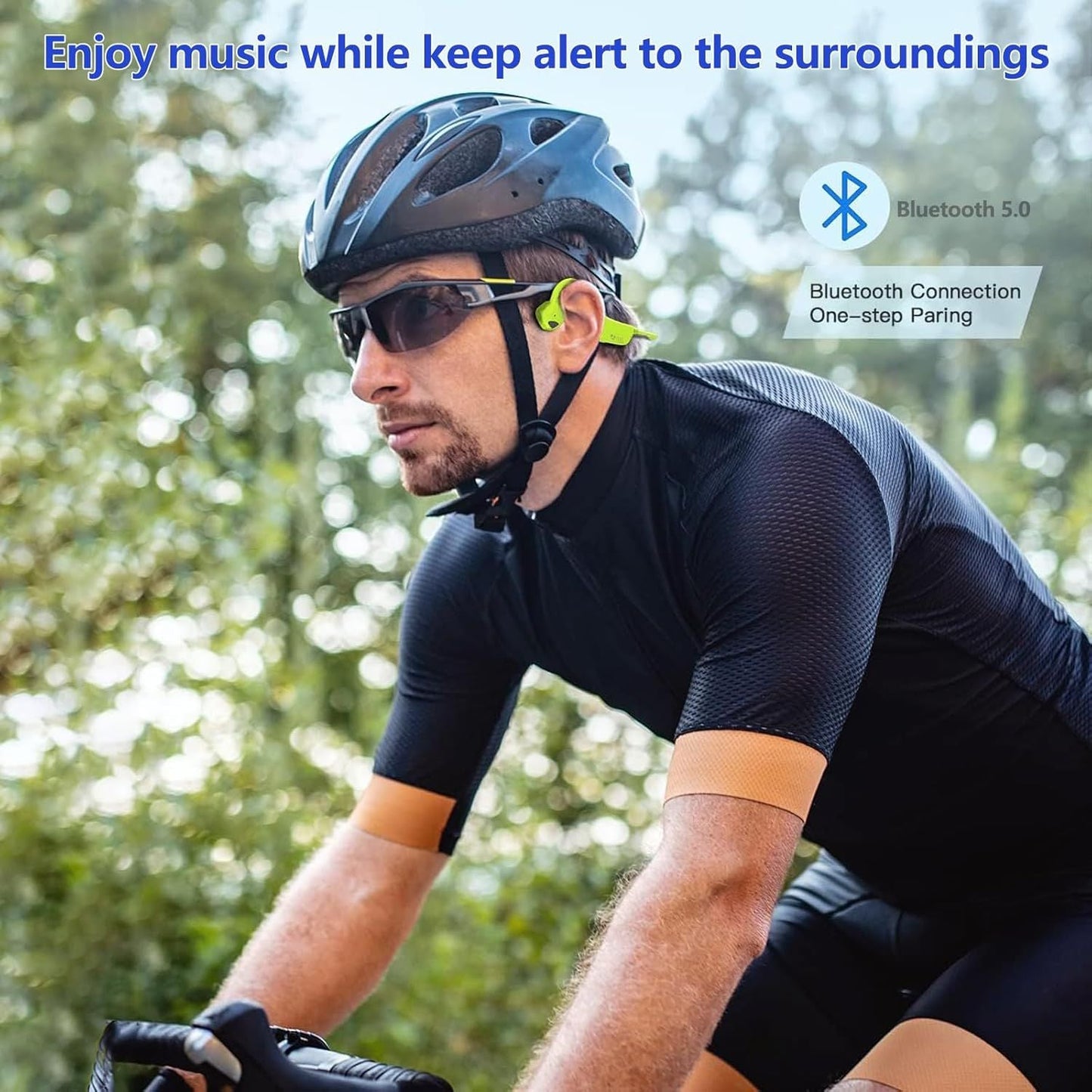 Sport Wireless Bone Conduction Earphones – Open-Ear Safety Design, IPX6 Sweat-proof, 8 Hrs Call