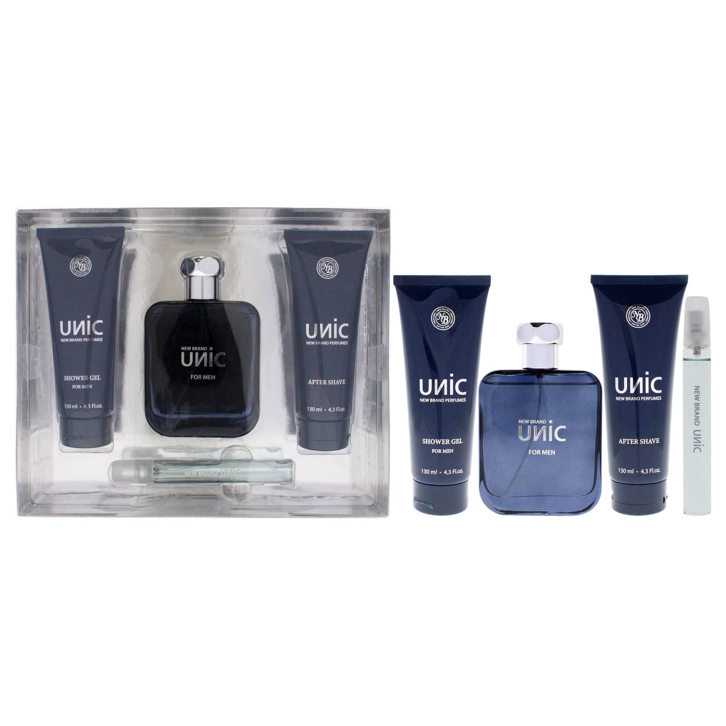 Unic Men's Grooming Essentials Gift Set - 4 Piece Collection with EDT Spray, Shower Gel & After Shave for Perfect Personal Care