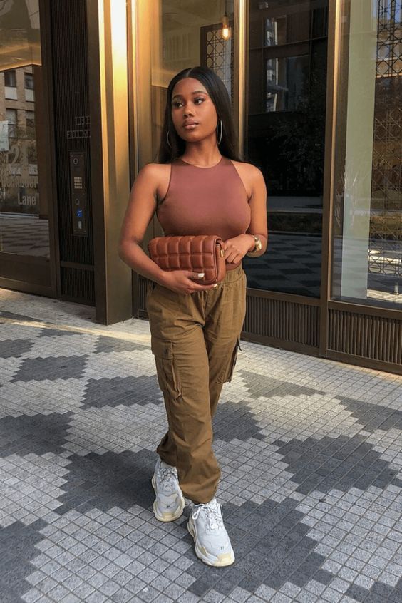 Olive Elasticated Waist Cargo Trouser